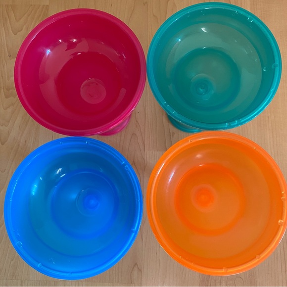 Lot of 4 Double-Walled Plastic Margarita Glasses w/ Freezable Cooling Gel - Picture 2 of 7